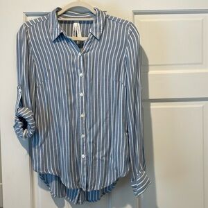 Liverpool light blue and white striped top